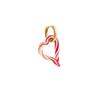 Heart of Glass Striped Ivory & Red Earring
