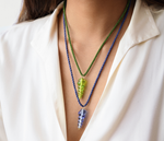 Sea Shell Glass & Silk Cord Necklace