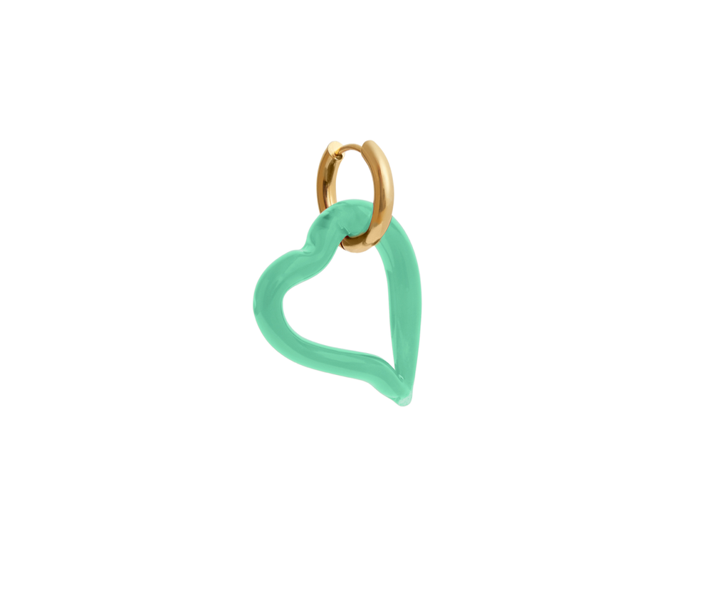 Heart of Glass Jade Green Earring