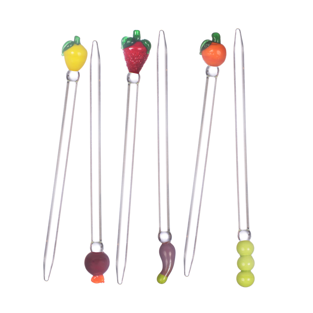 Cocktail & Nibble Murano Glass Sticks - Groceries