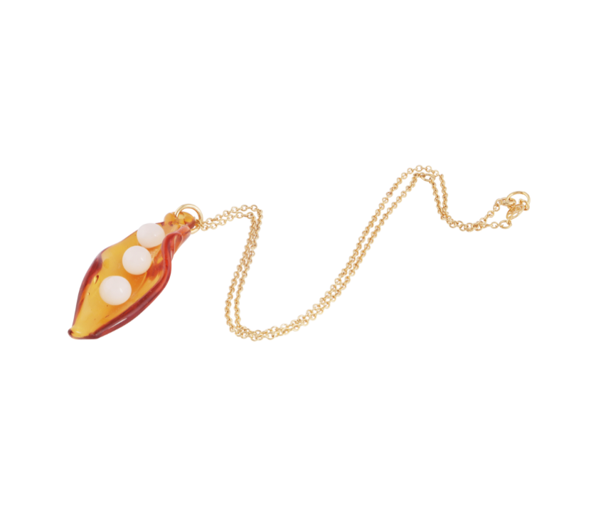 XL Amber Pea Pod Necklace - SAMPLE