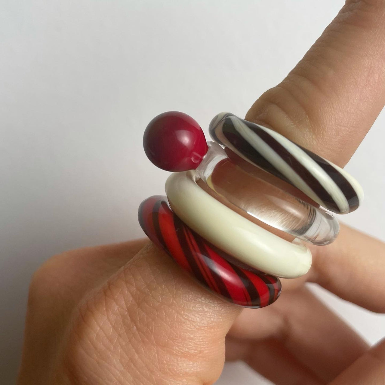 Bolita Red Glass Ring
