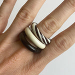 Linea Black Glass Ring