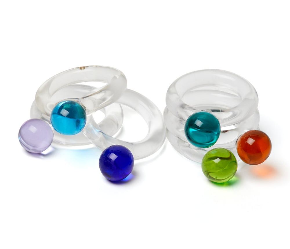 Bolita Navy Blue Glass Ring
