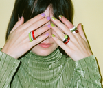 Linea Black Glass Ring