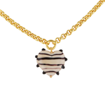 XL Milagros Heart Ivory & Black Belcher Chain Necklace