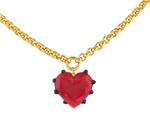 XL Milagros Heart Red Belcher Chain Necklace