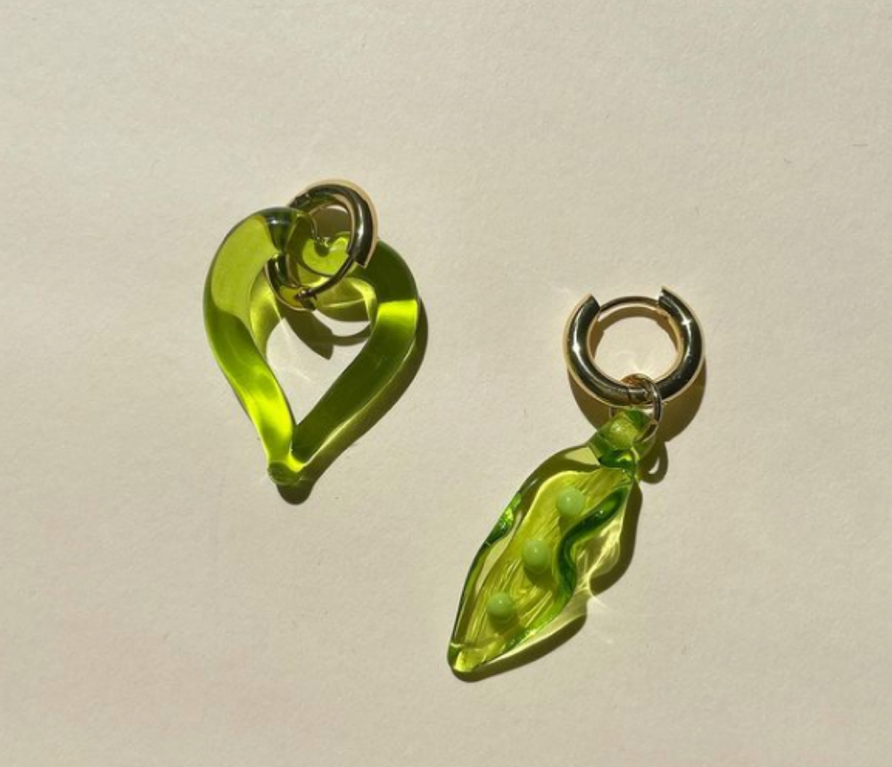Heart of Glass Lime Green Earring