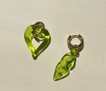 Pea in a Pod See Through Green Glass Earring